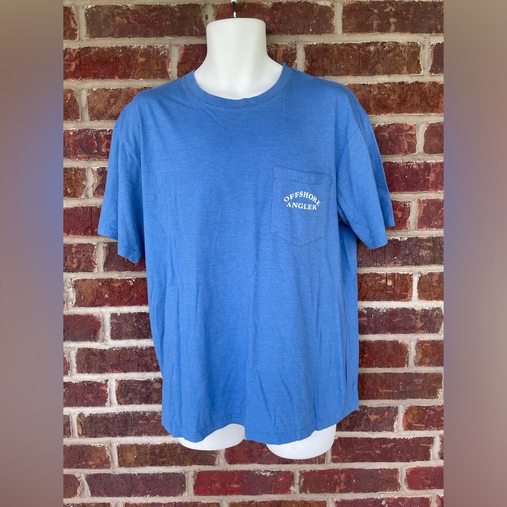 Men’s Blue Bass Pro Shops Offshore Angler Pocket Tee Size Large T-Shirt